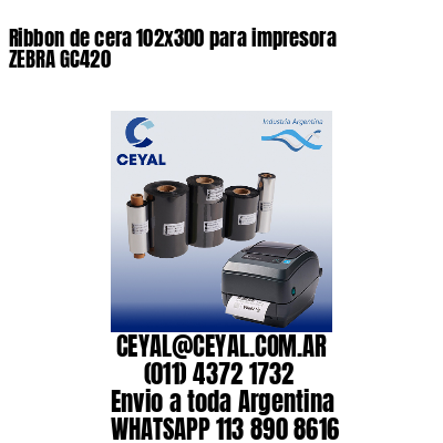 Ribbon de cera 102×300 para impresora ZEBRA GC420