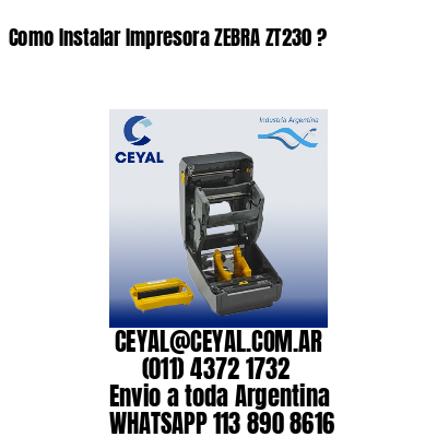 Como Instalar Impresora ZEBRA ZT230 ?