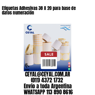Etiquetas Adhesivas 38 X 20 para base de datos numeración