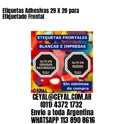 Etiquetas Adhesivas 29 X 20 para Etiquetado Frontal