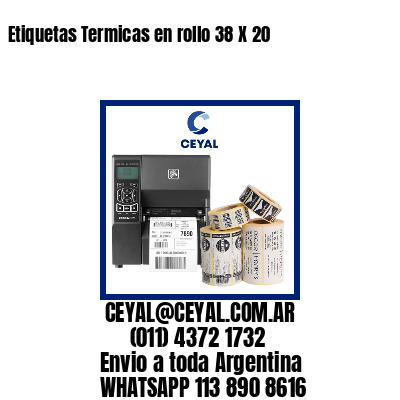 Etiquetas Termicas en rollo 38 X 20