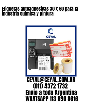 Etiquetas autoadhesivas 30 x 60 para la industria quimica y pintura