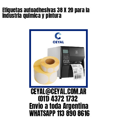 Etiquetas autoadhesivas 38 X 20 para la industria quimica y pintura