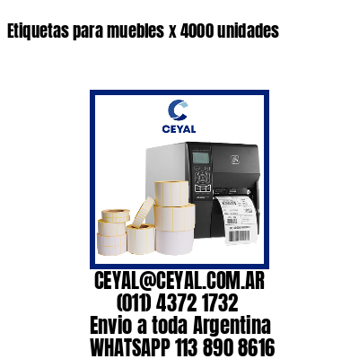 Etiquetas para muebles x 4000 unidades