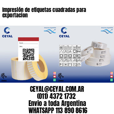 Impresión de etiquetas cuadradas para exportacion