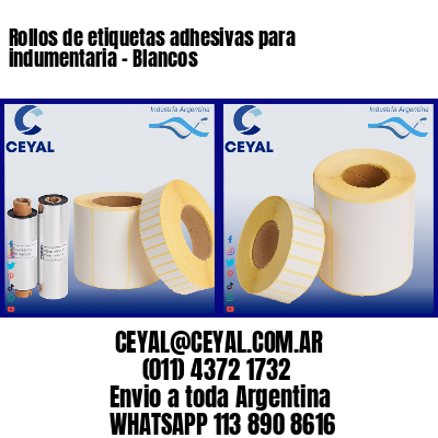 Rollos de etiquetas adhesivas para indumentaria – Blancos