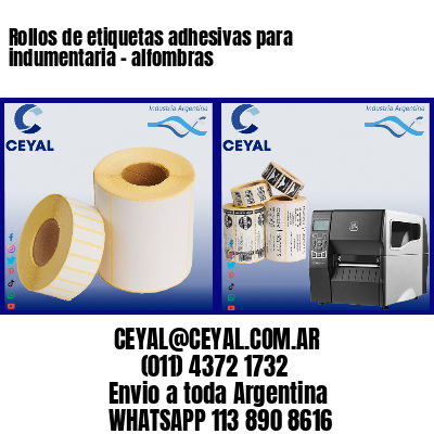 Rollos de etiquetas adhesivas para indumentaria – alfombras