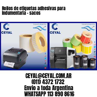 Rollos de etiquetas adhesivas para indumentaria – sacos