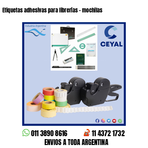 Etiquetas adhesivas para librerías – mochilas