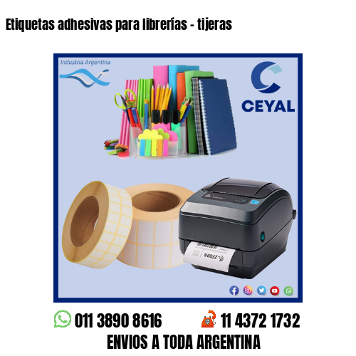Etiquetas adhesivas para librerías – tijeras
