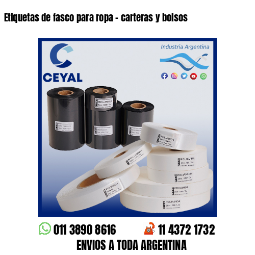 Etiquetas de fasco para ropa – carteras y bolsos