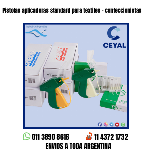 Pistolas aplicadoras standard para textiles – confeccionistas