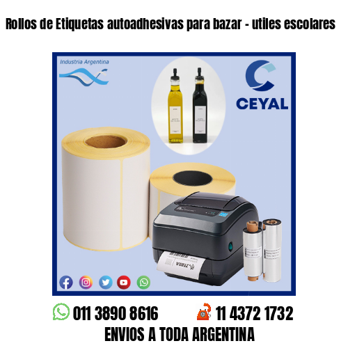 Rollos de Etiquetas autoadhesivas para bazar – utiles escolares