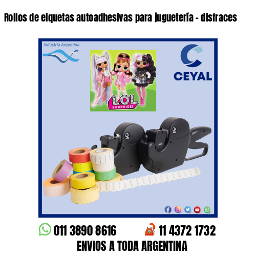 Rollos de eiquetas autoadhesivas para juguetería – disfraces