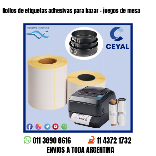Rollos de etiquetas adhesivas para bazar – juegos de mesa
