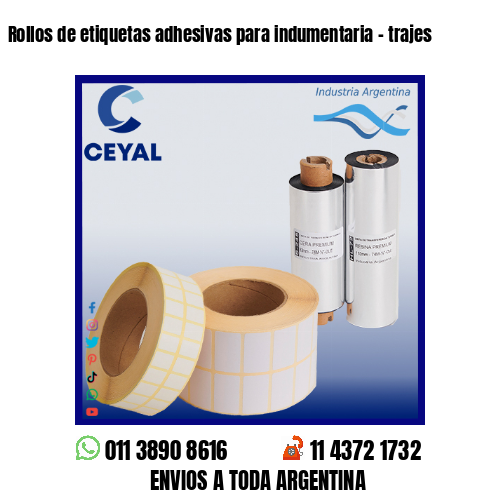 Rollos de etiquetas adhesivas para indumentaria – trajes