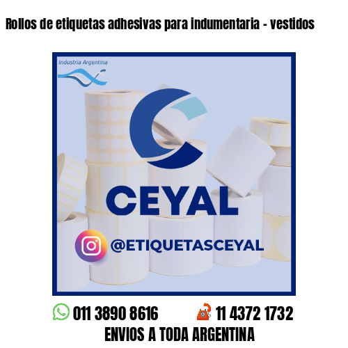 Rollos de etiquetas adhesivas para indumentaria - vestidos