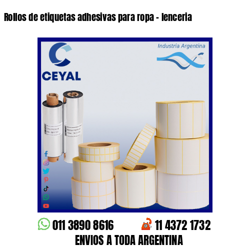 Rollos de etiquetas adhesivas para ropa – lenceria