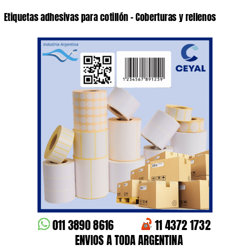Etiquetas adhesivas para cotillón – Coberturas y rellenos