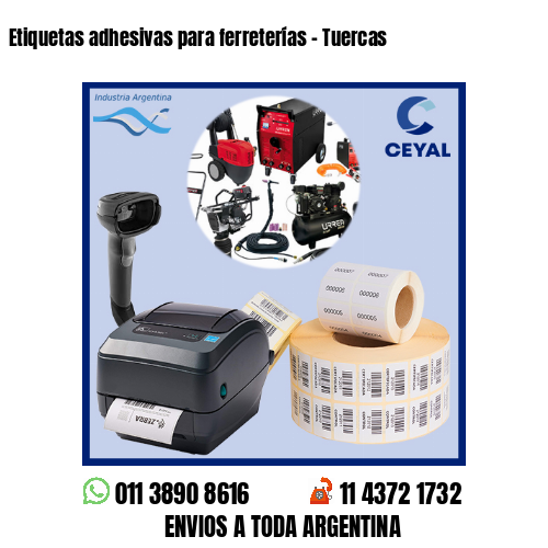 Etiquetas adhesivas para ferreterías – Tuercas