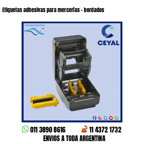 Etiquetas adhesivas para mercerías – bordados