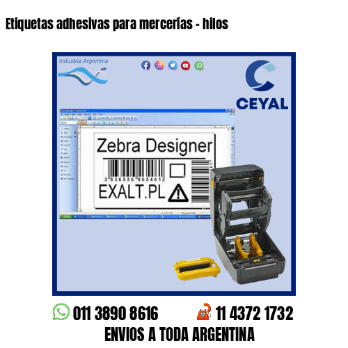 Etiquetas adhesivas para mercerías – hilos