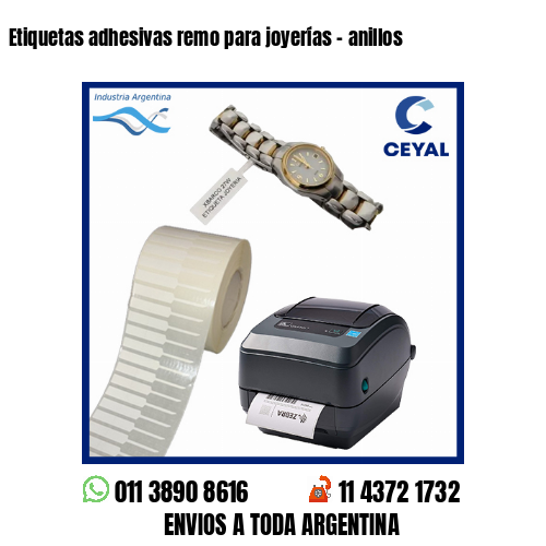 Etiquetas adhesivas remo para joyerías – anillos