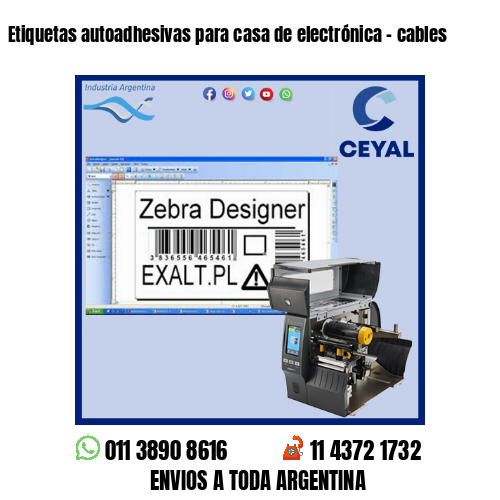 Etiquetas autoadhesivas para casa de electrónica – cables
