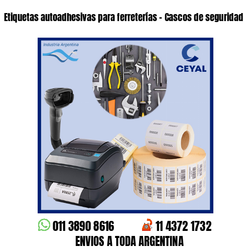 Etiquetas autoadhesivas para ferreterías – Cascos de seguridad