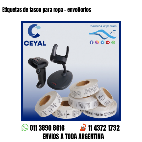 Etiquetas de fasco para ropa – envoltorios