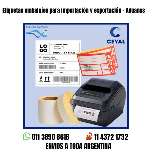 Etiquetas embalajes para importación y exportación – Aduanas