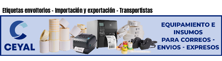 Etiquetas envoltorios - Importación y exportación - Transportistas