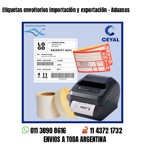 Etiquetas envoltorios importación y exportación – Aduanas