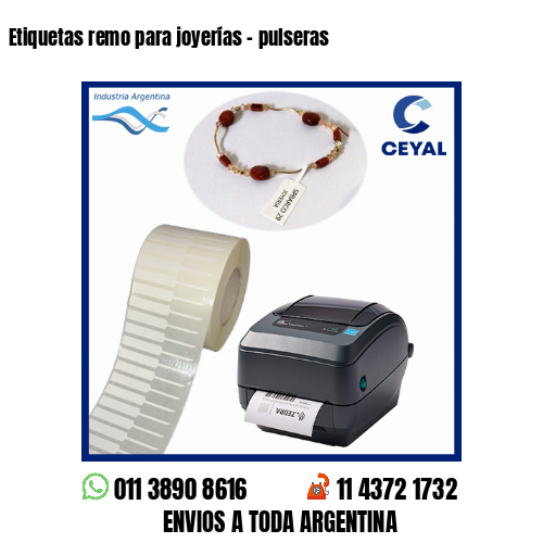 Etiquetas remo para joyerías – pulseras