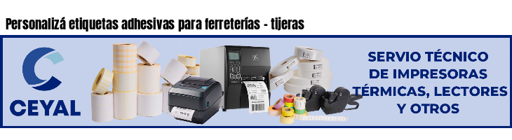 Personalizá etiquetas adhesivas para ferreterías - tijeras