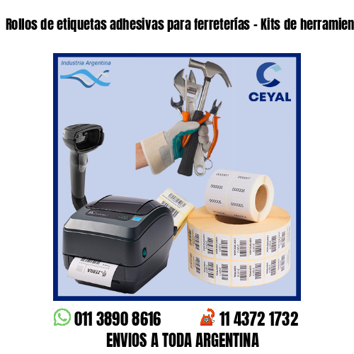 Rollos de etiquetas adhesivas para ferreterías – Kits de herramientas