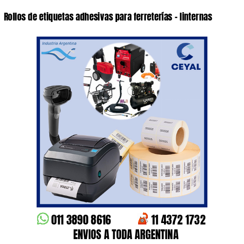 Rollos de etiquetas adhesivas para ferreterías – linternas