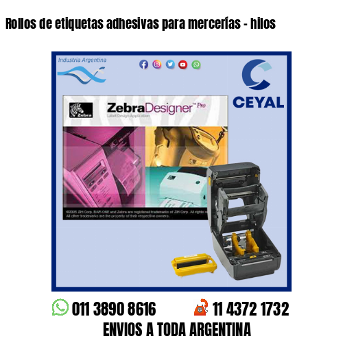 Rollos de etiquetas adhesivas para mercerías – hilos