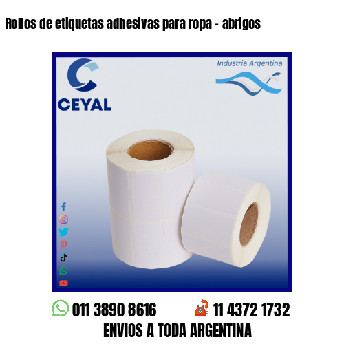 Rollos de etiquetas adhesivas para ropa – abrigos