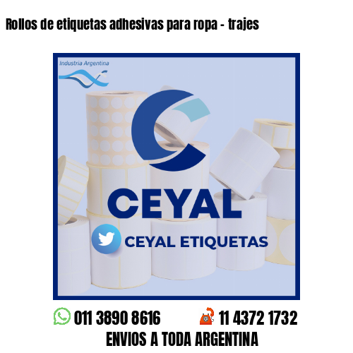 Rollos de etiquetas adhesivas para ropa - trajes