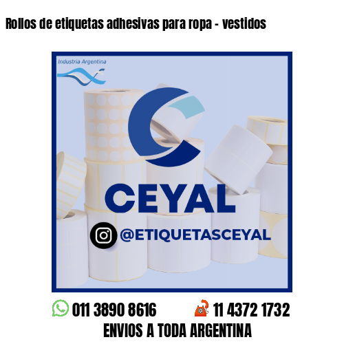 Rollos de etiquetas adhesivas para ropa - vestidos