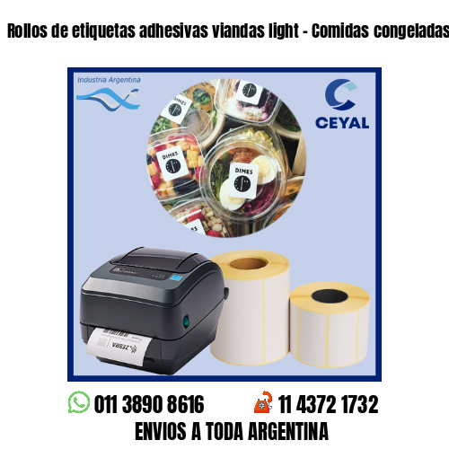 Rollos de etiquetas adhesivas viandas light – Comidas congeladas