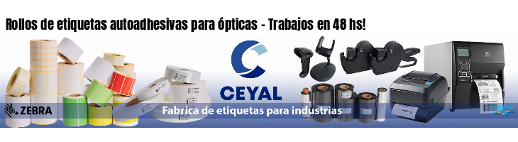 Rollos de etiquetas autoadhesivas para ópticas - Trabajos en 48 hs!
