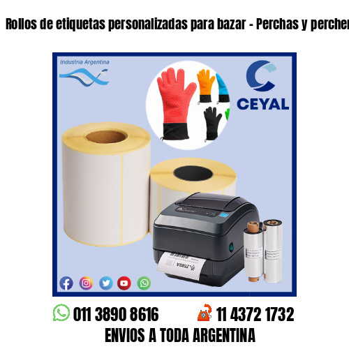 Rollos de etiquetas personalizadas para bazar – Perchas y percheros