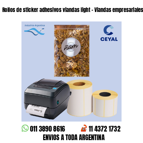 Rollos de sticker adhesivos viandas light – Viandas empresariales