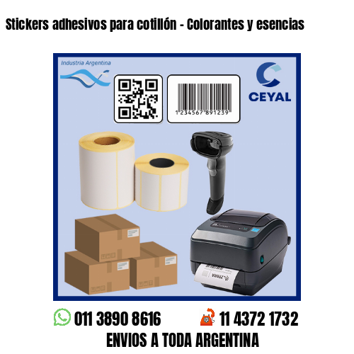 Stickers adhesivos para cotillón – Colorantes y esencias