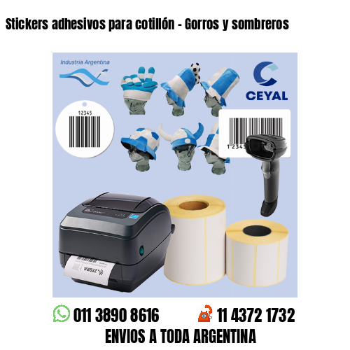 Stickers adhesivos para cotillón – Gorros y sombreros