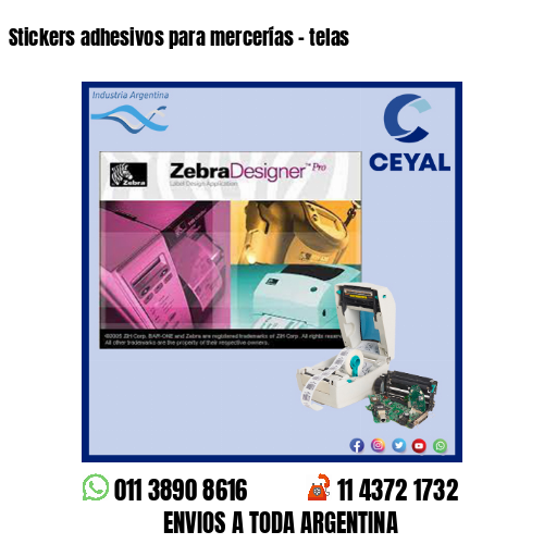 Stickers adhesivos para mercerías – telas