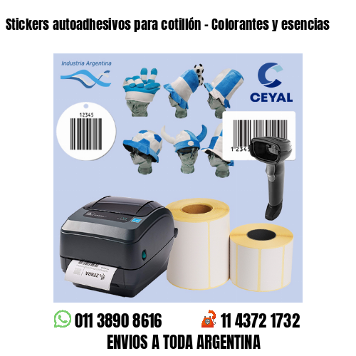 Stickers autoadhesivos para cotillón – Colorantes y esencias