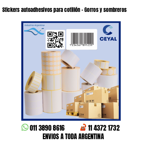 Stickers autoadhesivos para cotillón – Gorros y sombreros